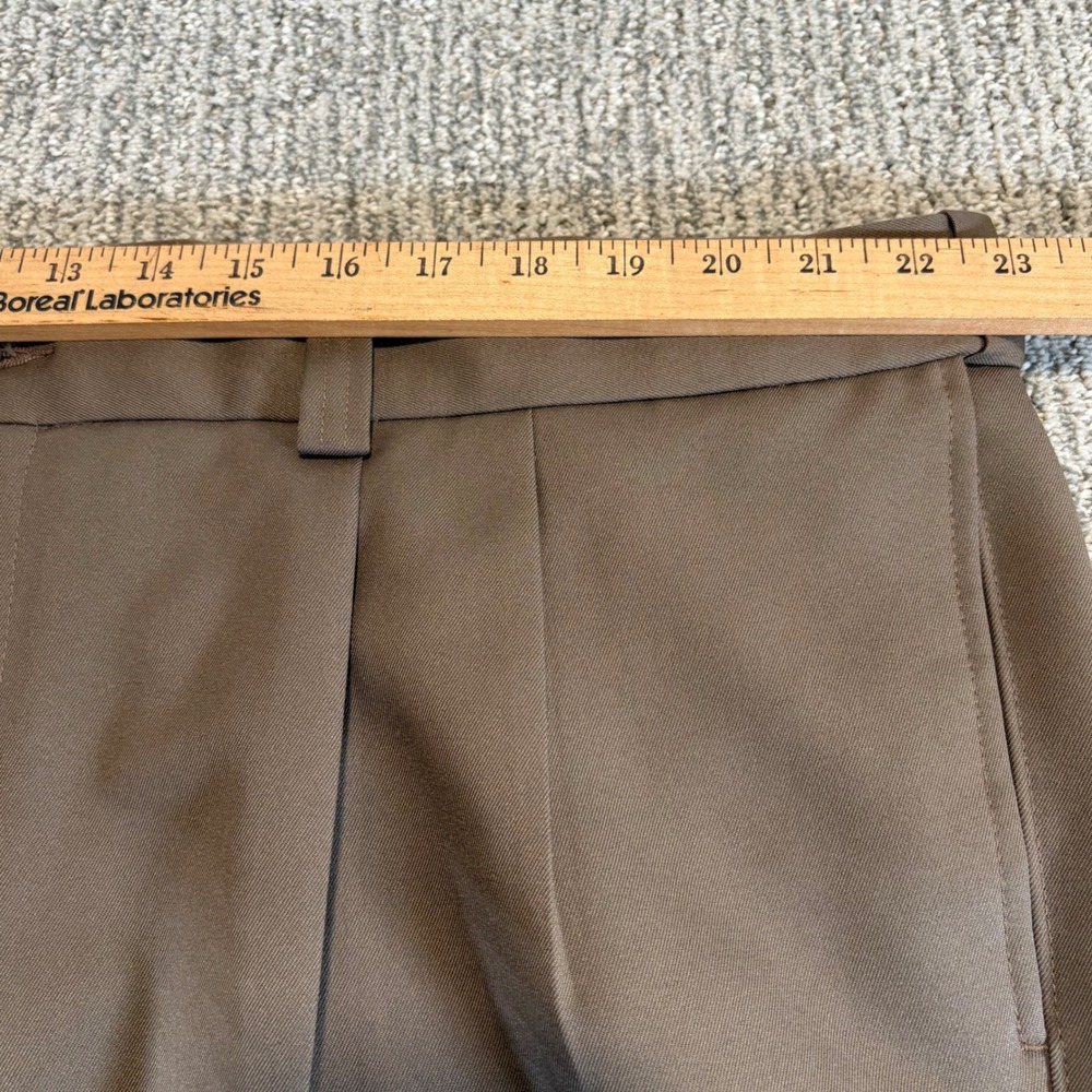 Oak Hill Dress Pants Mens 46/28 Brown Pleated Front Polyester Trousers Classic - Picture 5 of 8